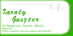 karoly guszter business card